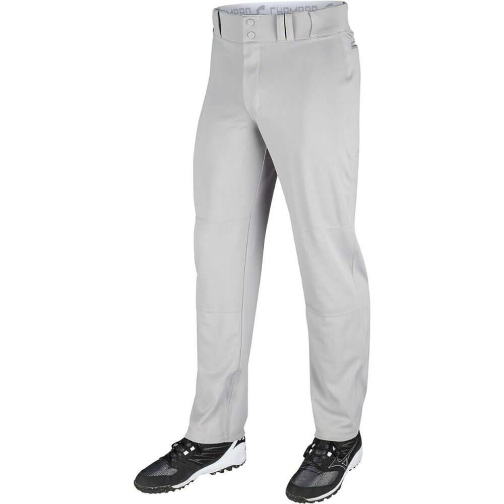 Champro Men's Standard Triple Crown Open Bottom Baseball Pants, Grey, M